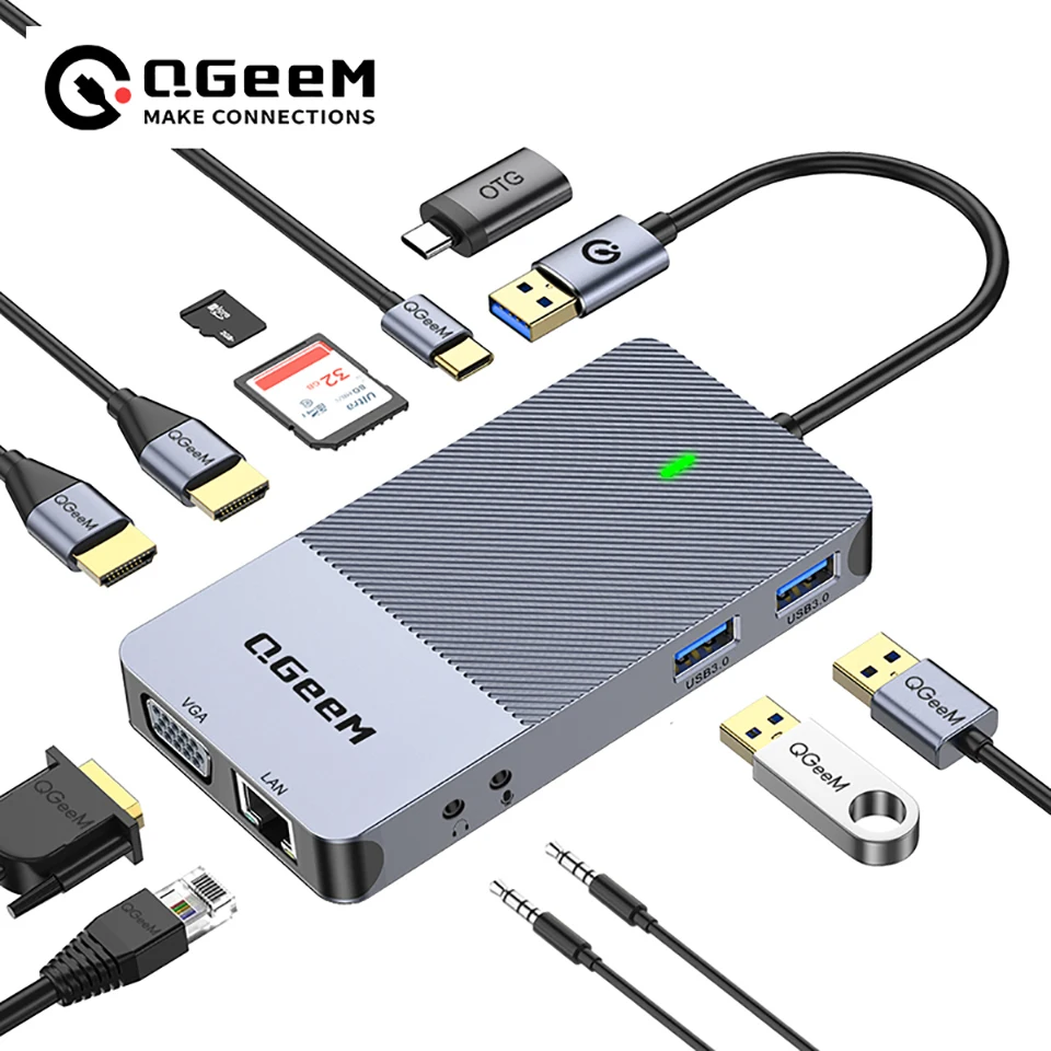 Desk Setup Usb Hub - Док-станция QGeeM USB 3.0, USB-хаб с