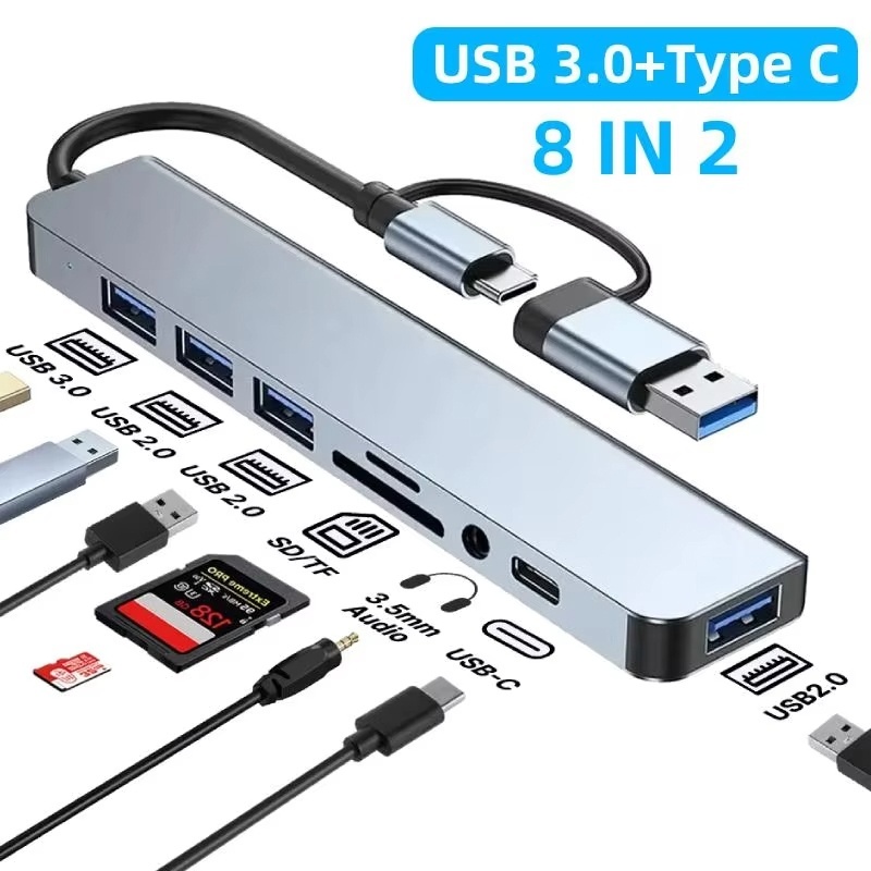 Desk Setup Usb Hub - 8-портовый USB Type-C хаб-док-станция с аудиоразъемом
