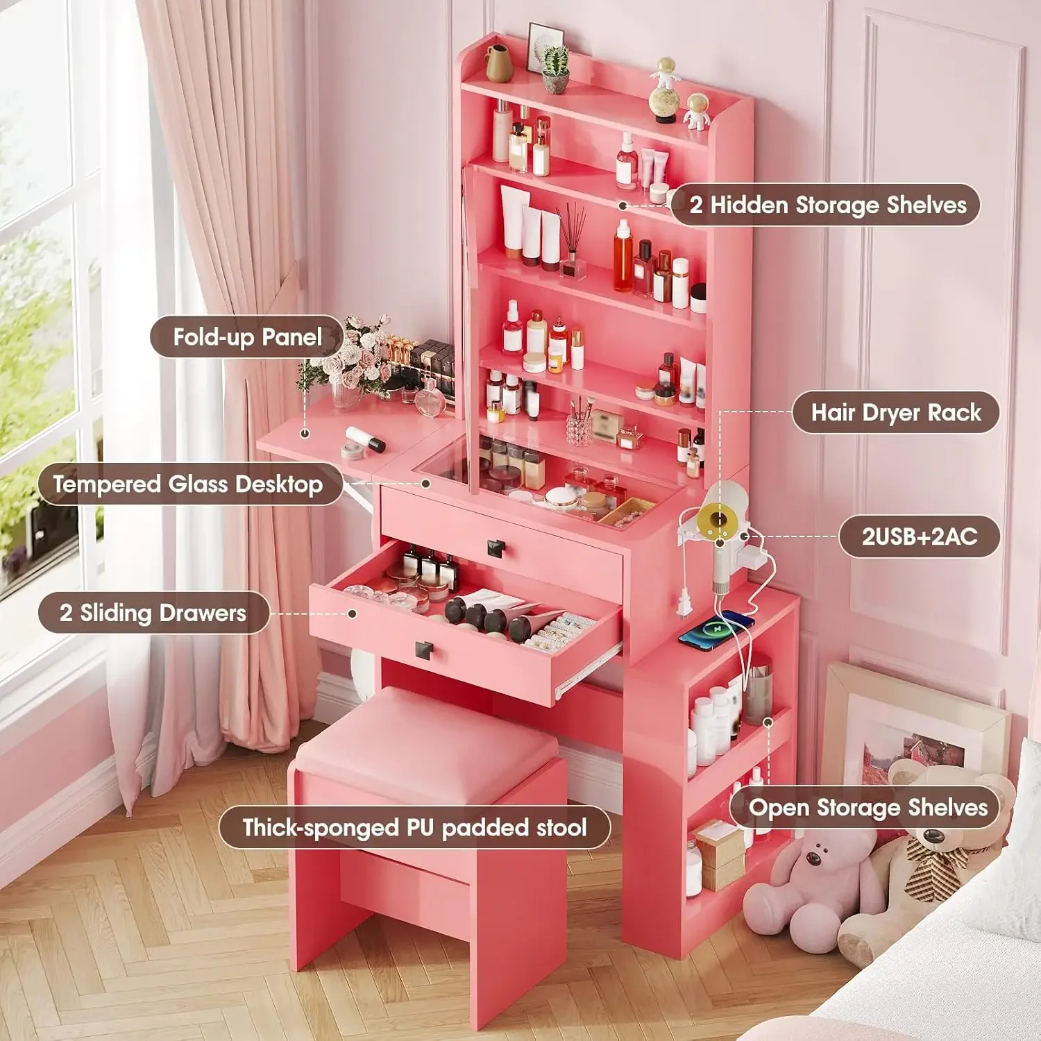 Маленький туалетный столик, 3  – обзор и цена Desk Setup Charging Station