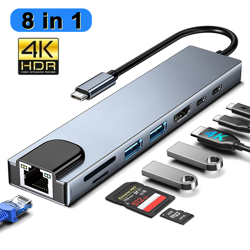 8 в 1 USB-концентратор типа C  – обзор и цена Desk Setup Usb Hub
