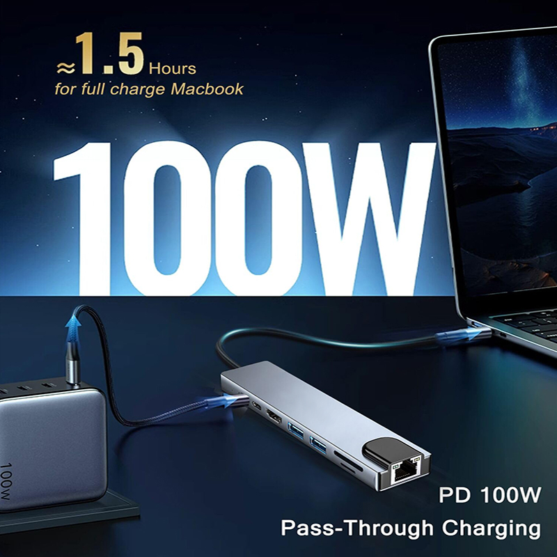 8 в 1 USB-концентратор типа C  – обзор и цена Desk Setup Usb Hub