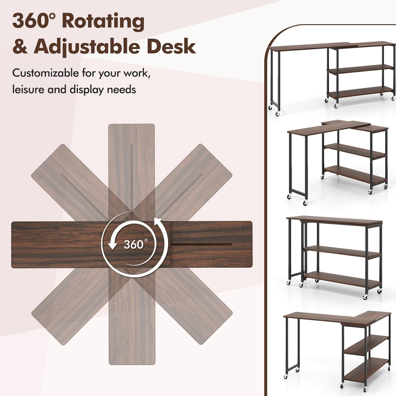 360 °   Поворотный приставной  – обзор и цена Desk Setup Maker