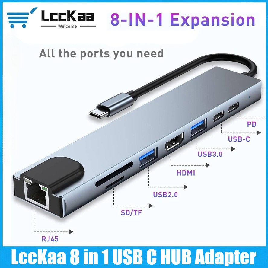 USB-C хаб 8/7 в 1 с 4K HDMI ад – обзор и цена Desk Setup Usb Hub