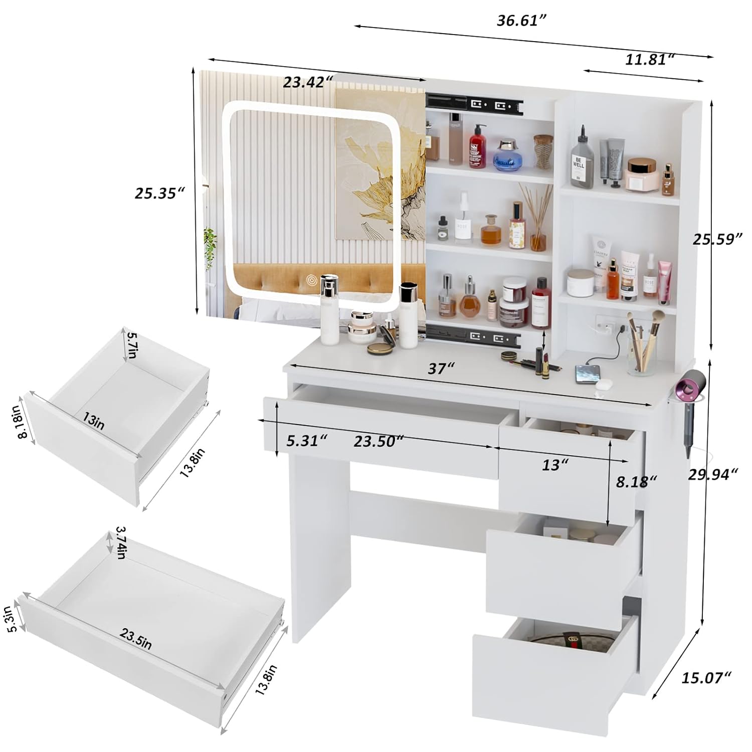Туалетный столик i*-Make Up с  – обзор и цена Desk Setup Charging Station