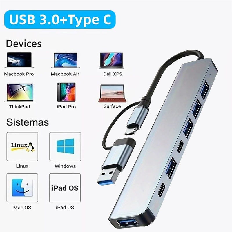 USB-хаб 2-в-1 с 7 портами USB  – обзор и цена Desk Setup Usb Hub