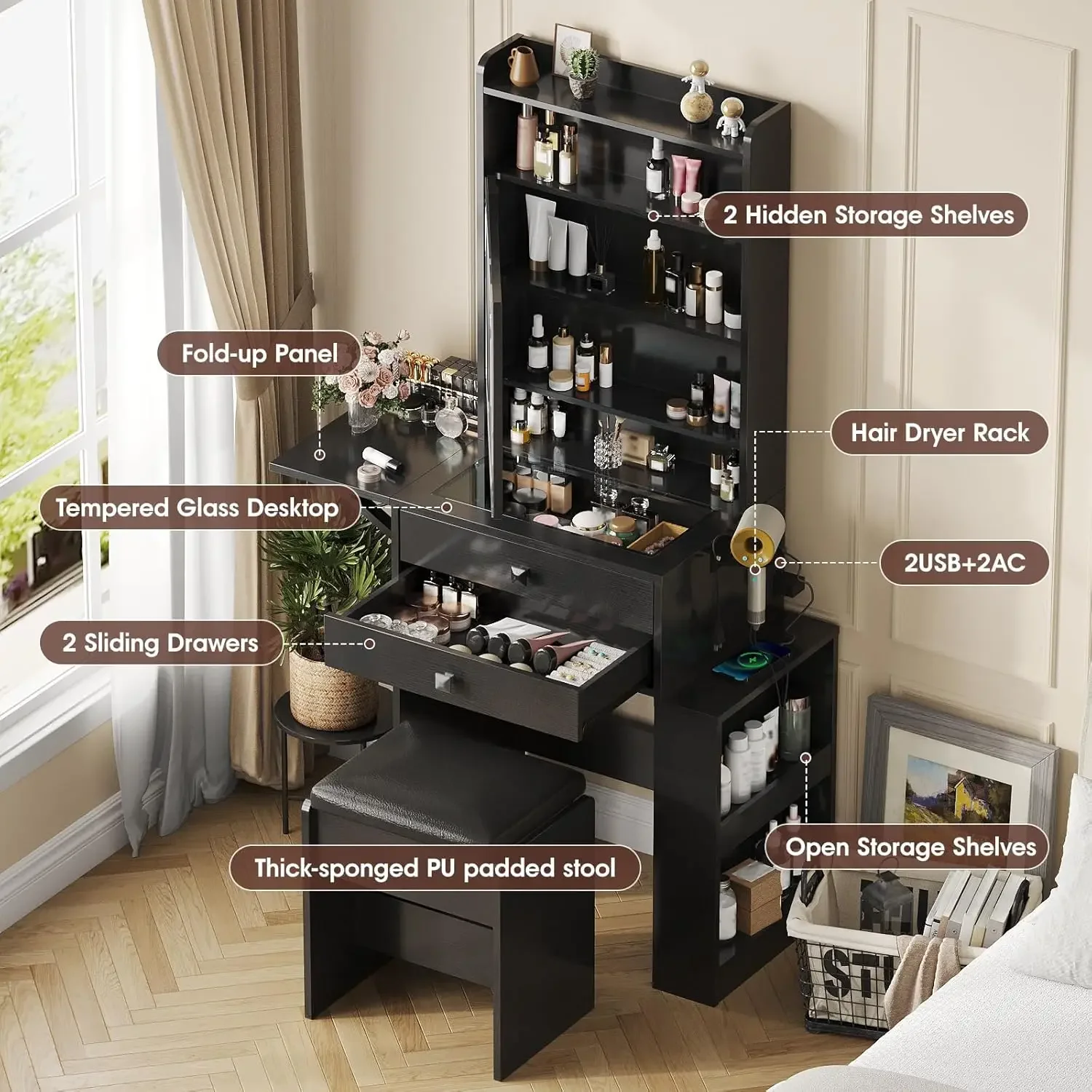 Маленький туалетный столик, 3  – обзор и цена Desk Setup Charging Station