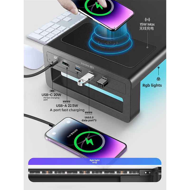 Подставка для монитора RGB, на – обзор и цена Desk Setup Laptop And Monitor
